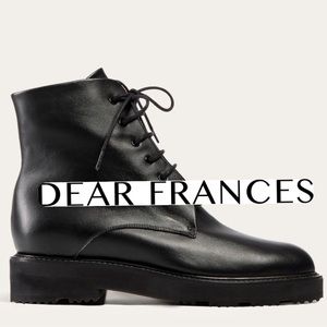 $700 DEAR FRANCES Park Boot Black LEATHER COMBAT LACE UP IT43